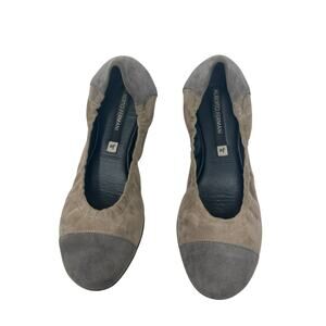 Alberto Fermani Suede Flats Round Cap Toe Scrunch‎ Gray Size 36 US 6